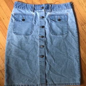 Vintage Button Up Denim Skirt